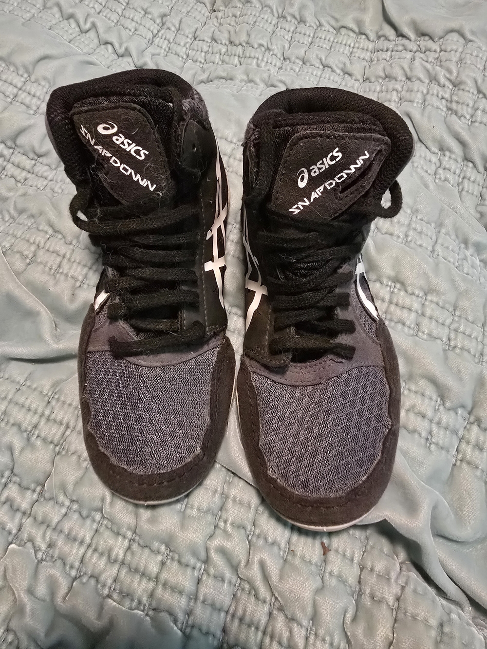 Asics Black and Gray Snapdown Wrestling Shoes